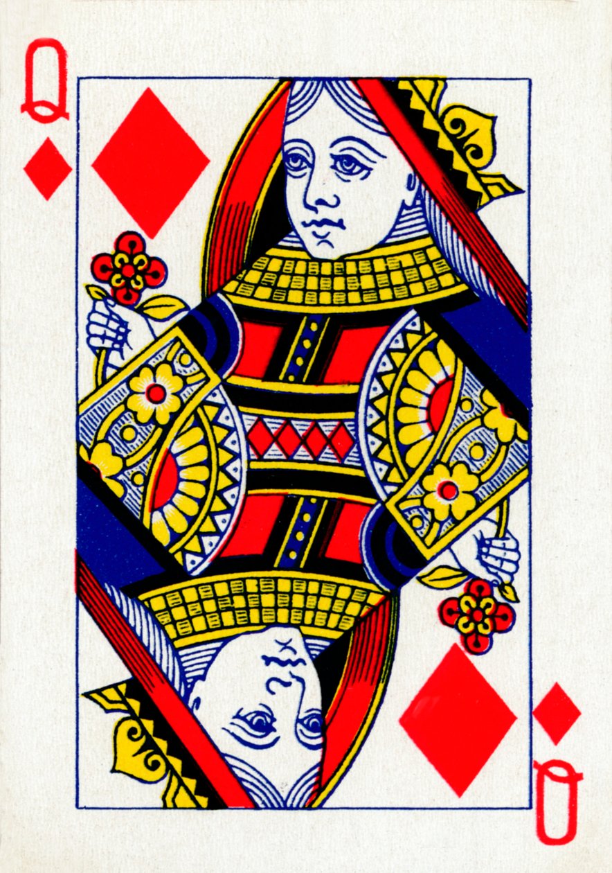 Queen of Diamonds Goodall & Son Ltd.:n pelikorttipakasta, vuodelta 1940 tekijältä Unbekannt