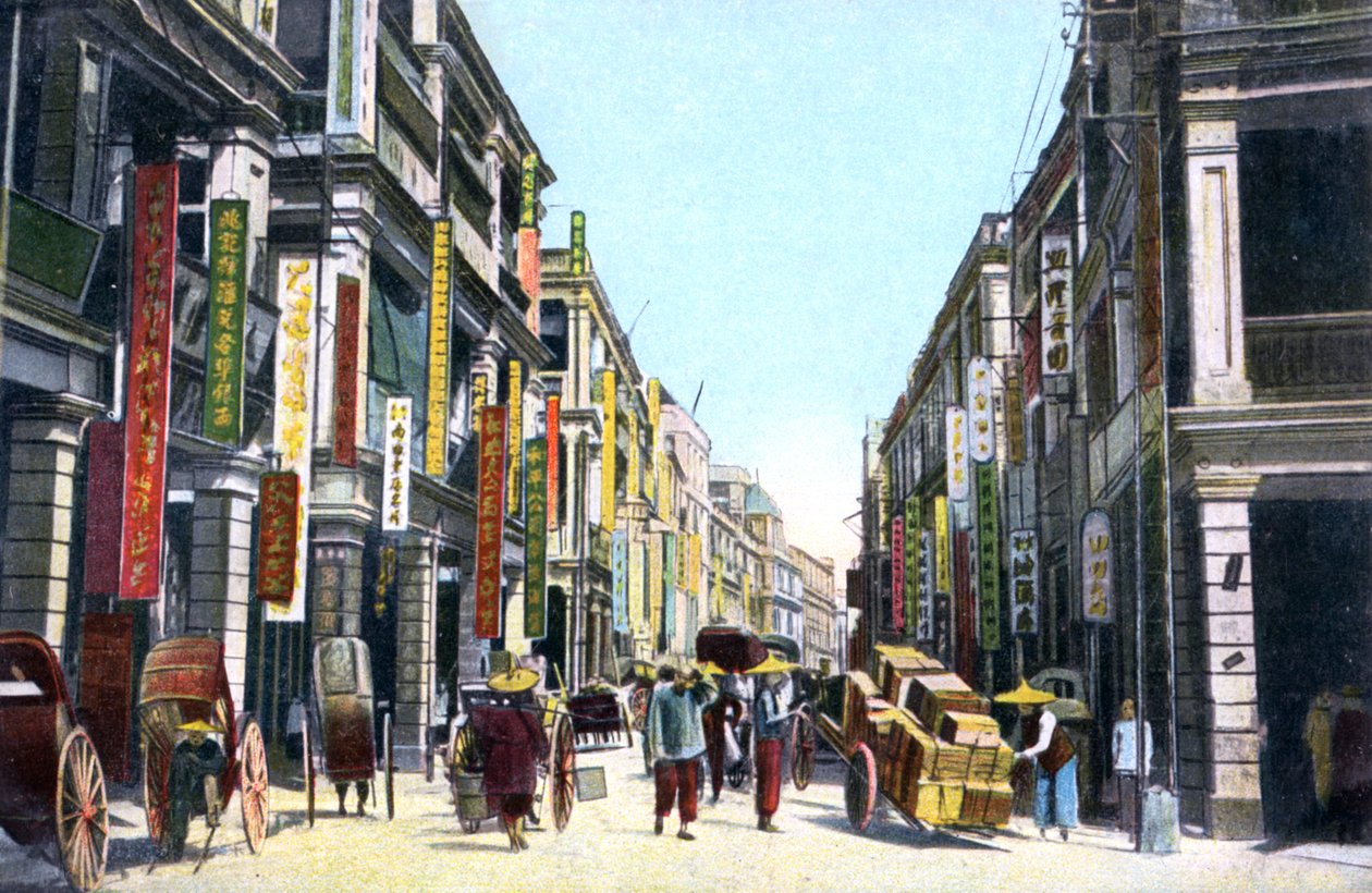 Queens Road Central, Hongkong, Kiina, 1900-luku tekijältä Unbekannt