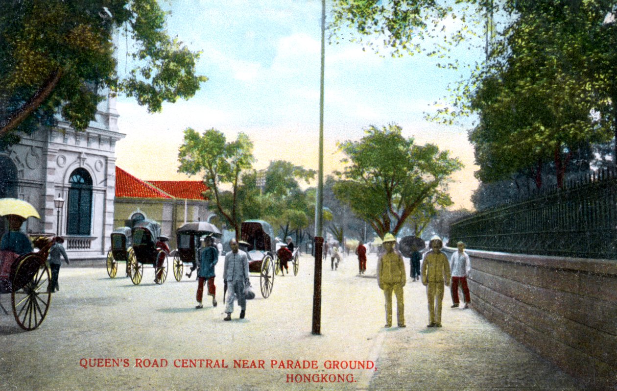 Queens Road Central, lähellä Parade Groundia, Hongkong, Kiina, 1900-luku tekijältä Unbekannt