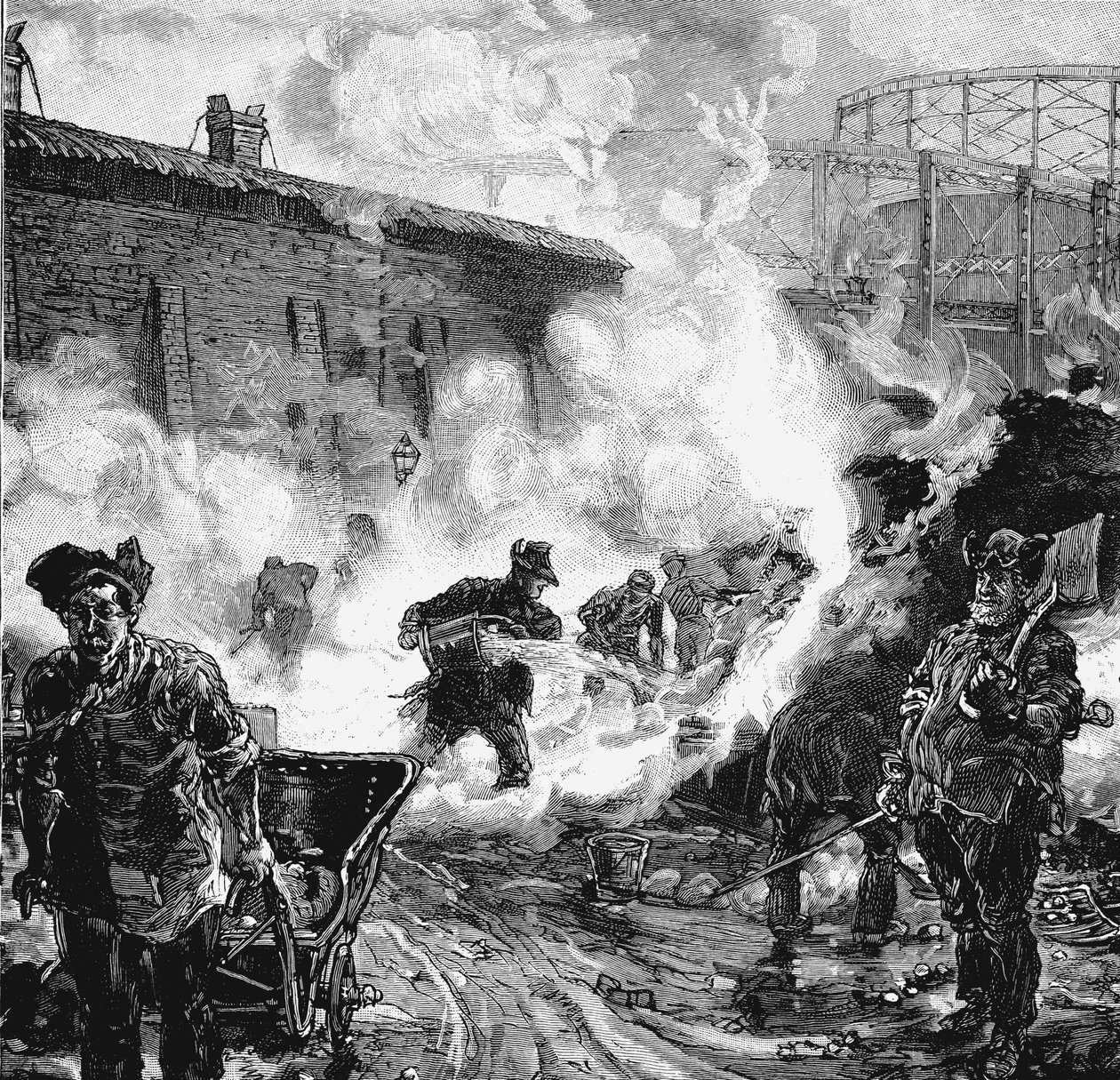 Sammutuskoksi, South Metropolitan Gas Companysin tehtaat, East Greenwich, Lontoo, 1891 tekijältä Unbekannt