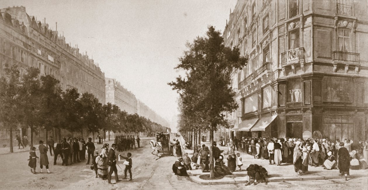 Jono ruokakaupan ulkopuolella, Pariisin piiritys, Ranskan ja Preussin sota, 1870-1871 tekijältä Unbekannt