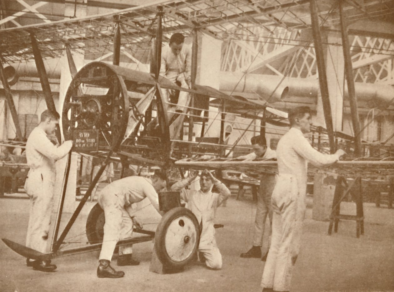 RAF-oppilaita takilamassa lentokonetta teknisessä koulussa, Halton, Buckinghamshire, 1927 tekijältä Unbekannt