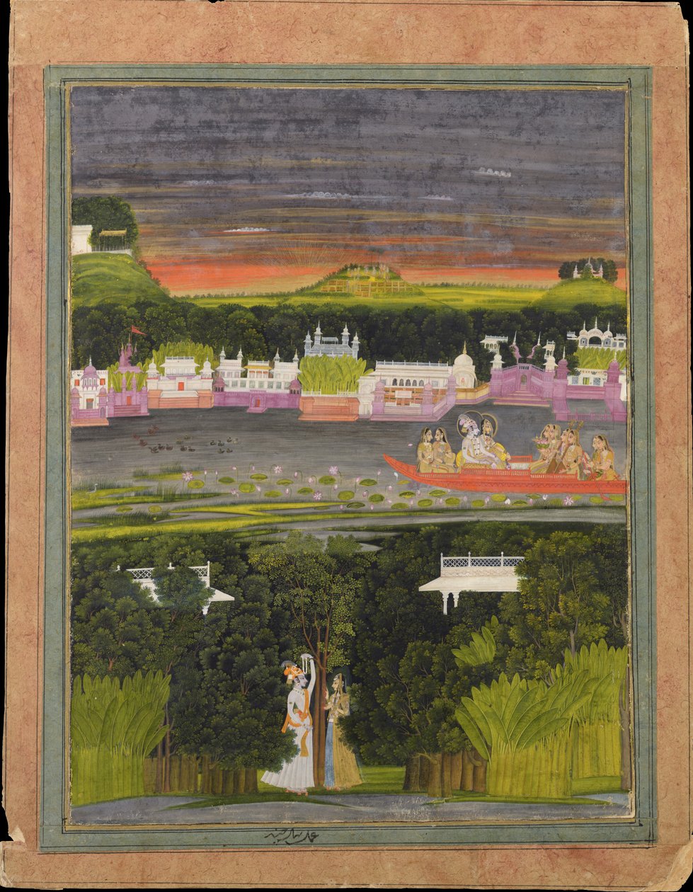 Radha ja Krishna rakkauden veneessä tekijältä Unbekannt