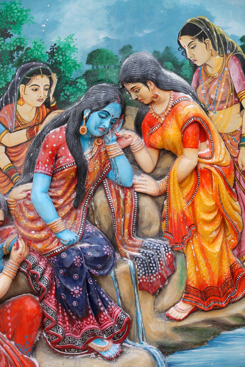 Radha itkee erottuaan Krishna Vrindavan Indestä tekijältä Unbekannt
