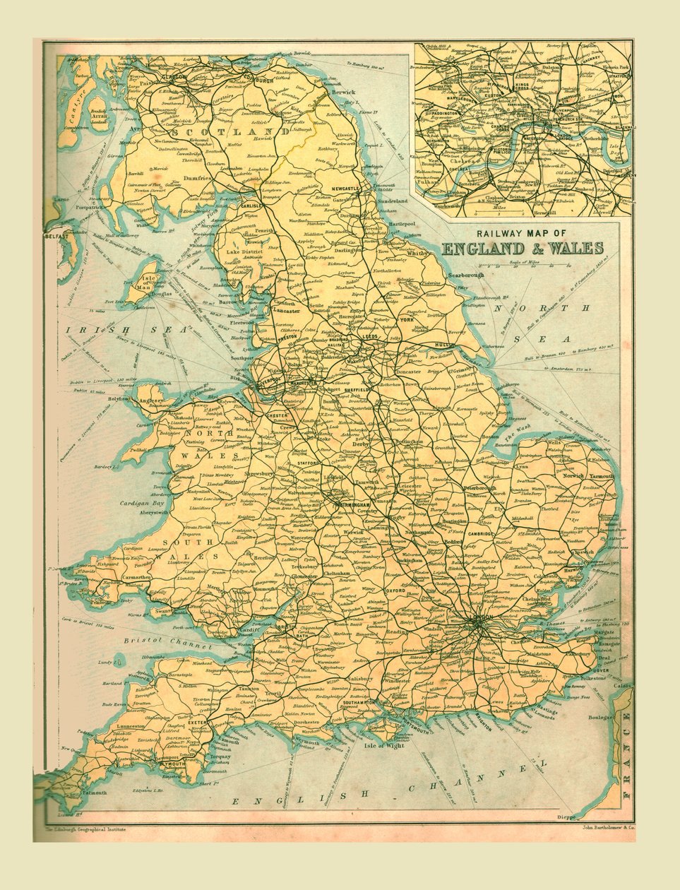 Englannin ja Walesin rautatiekartta, 1902. tekijältä Unbekannt