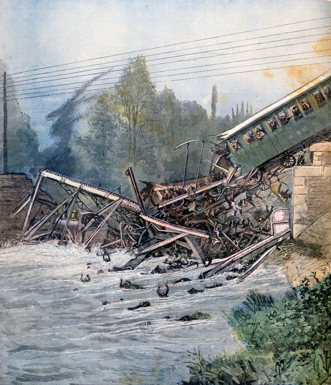 Rautatieonnettomuus, Munchenstein, Sveitsi, 14. heinäkuuta 1891 tekijältä Unbekannt
