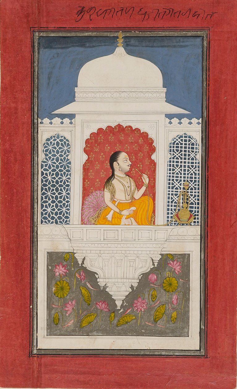 Raja Sagat Singh paviljongissa, c1750 tekijältä Unbekannt