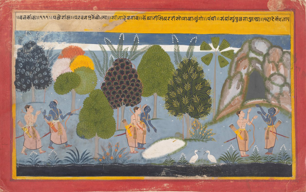 Rama ja Lakshmana Etsivät turhaan Sitaa: Kuvitettu folio..., ca. 1680-90. tekijältä Unbekannt