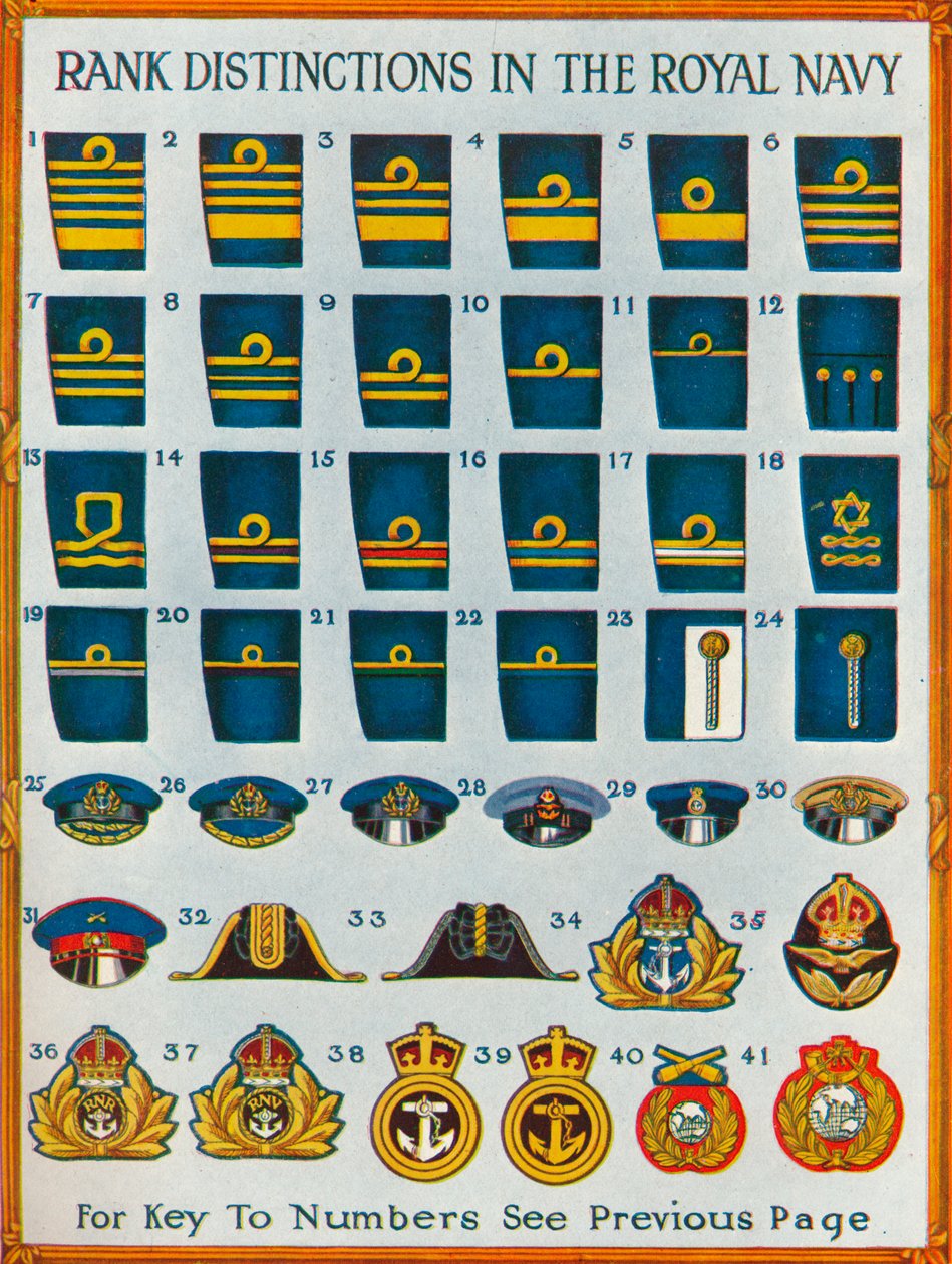 Kuninkaallisen laivaston arvosanat, c1919 1919 tekijältä Unbekannt
