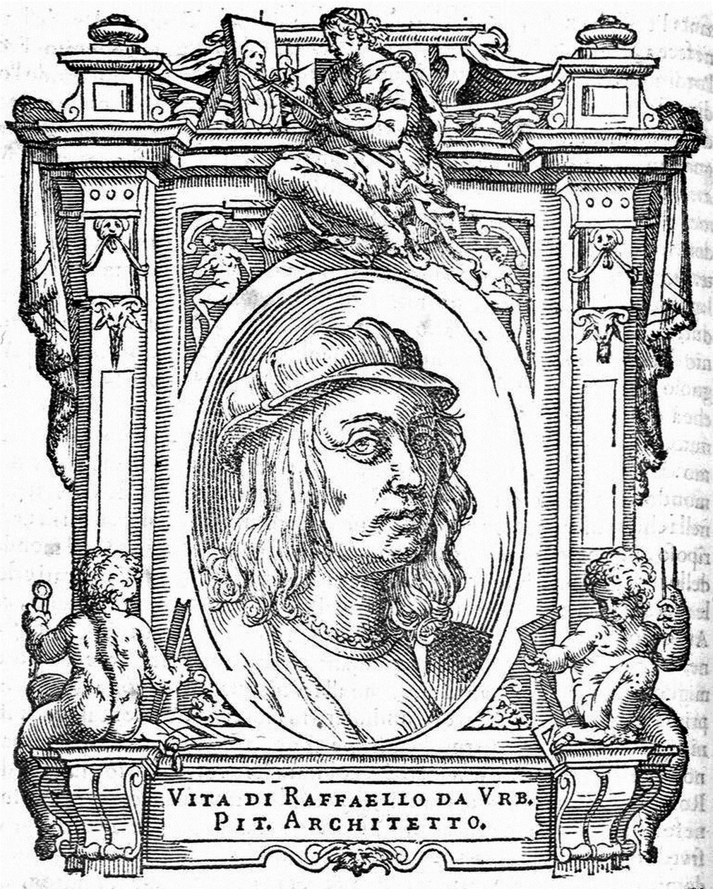Rafael. Lähettäjä: Giorgio Vasari, Erinomaisimpien italialaisten maalareiden, kuvanveistäjien ja arkkitehtien elämä, 1568 tekijältä Unbekannt