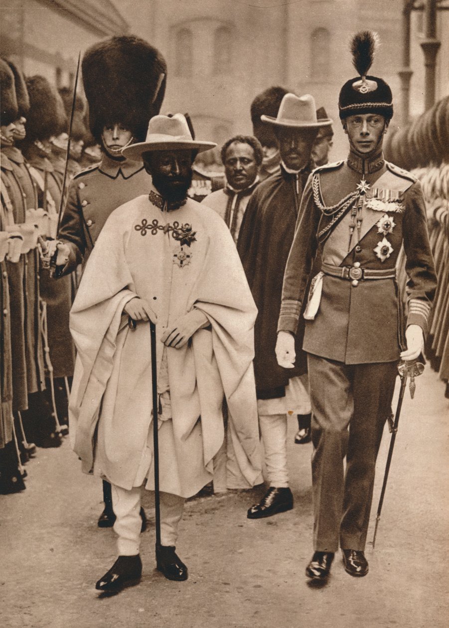 Ras Tafari, Etiopian prinssivaltionhoitaja, keisari Haile Selassie Yorkin herttuan kanssa, 1924 tekijältä Unbekannt