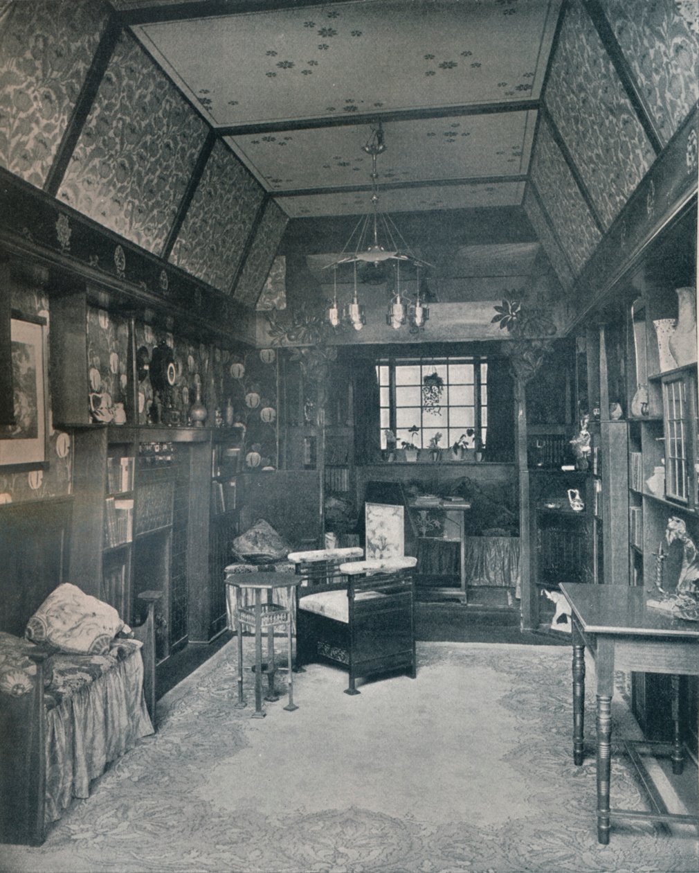 H Novackin suunnittelema lukusali ja toteuttaja J. W. Muller, c1899 tekijältä Unbekannt