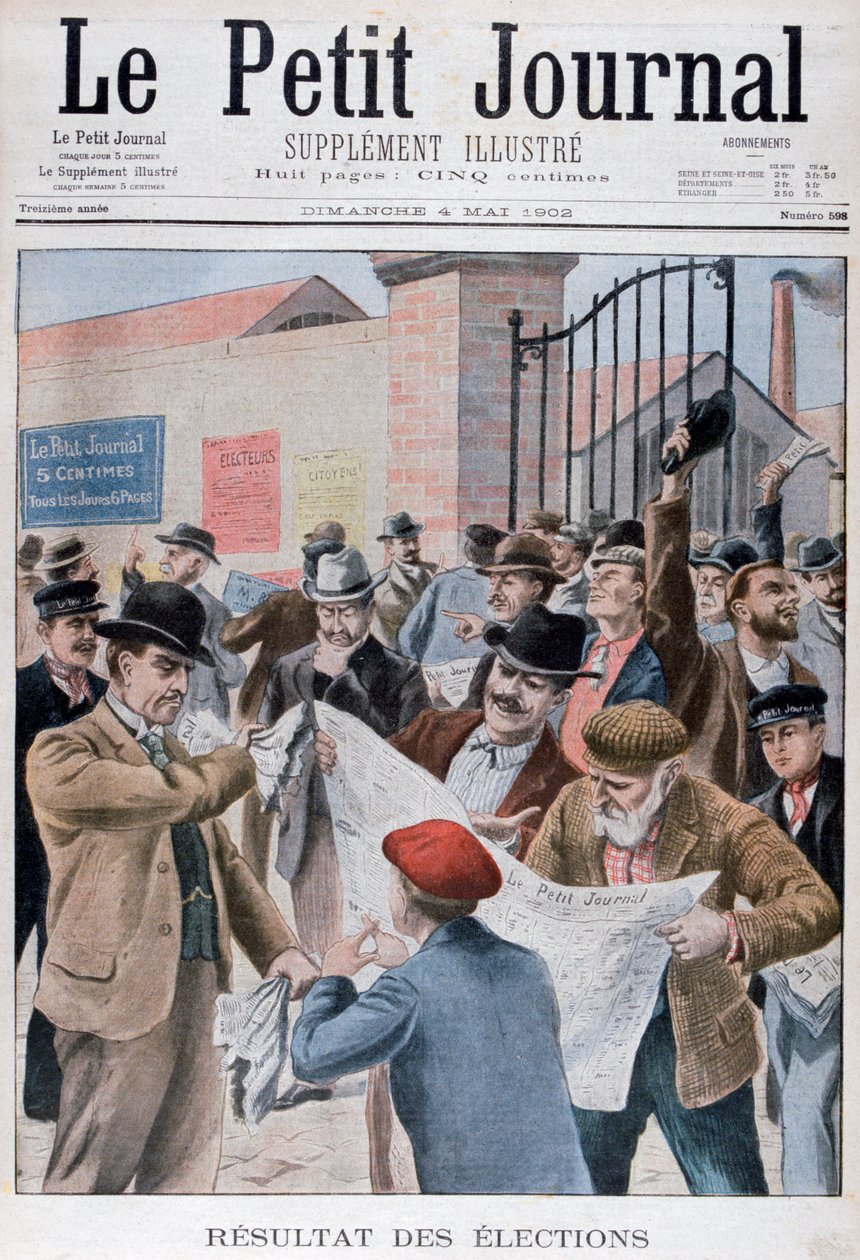 Vaalitulosten lukeminen sanomalehdestä, Pariisi, 1902 tekijältä Unbekannt