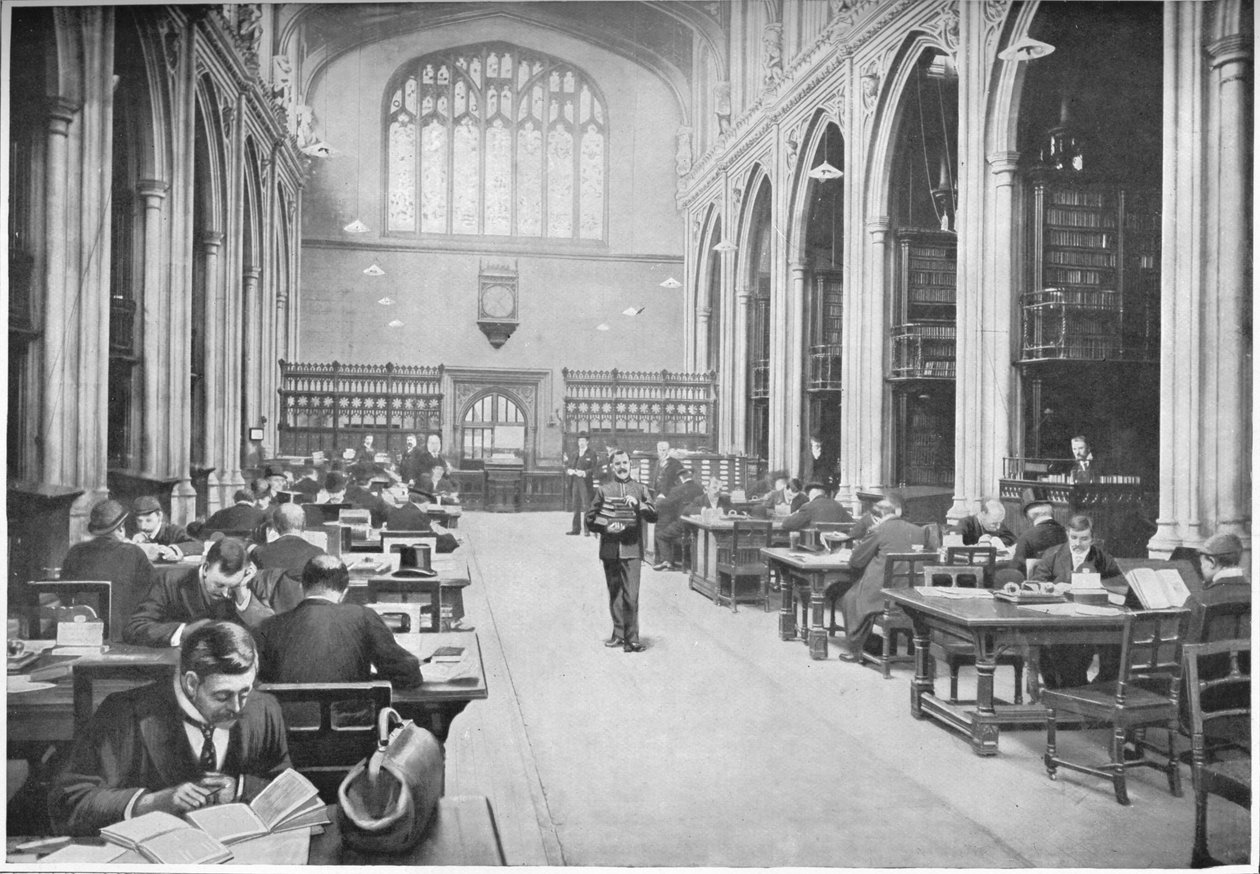 Lukusali, Guildhall Library, Lontoon kaupunki, c1903 1903 tekijältä Unbekannt