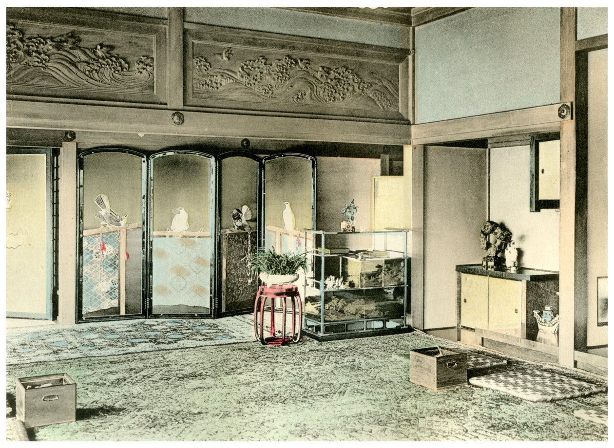 Vastaanottohuone japanilaisen aatelismiehen talossa, 1904 tekijältä Unbekannt