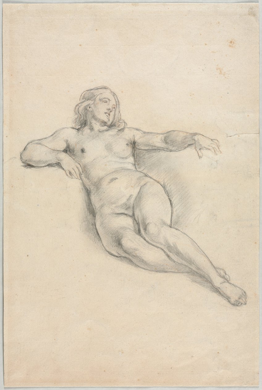 Makaava Nainen Nude recto, 1800-luku. tekijältä Unbekannt