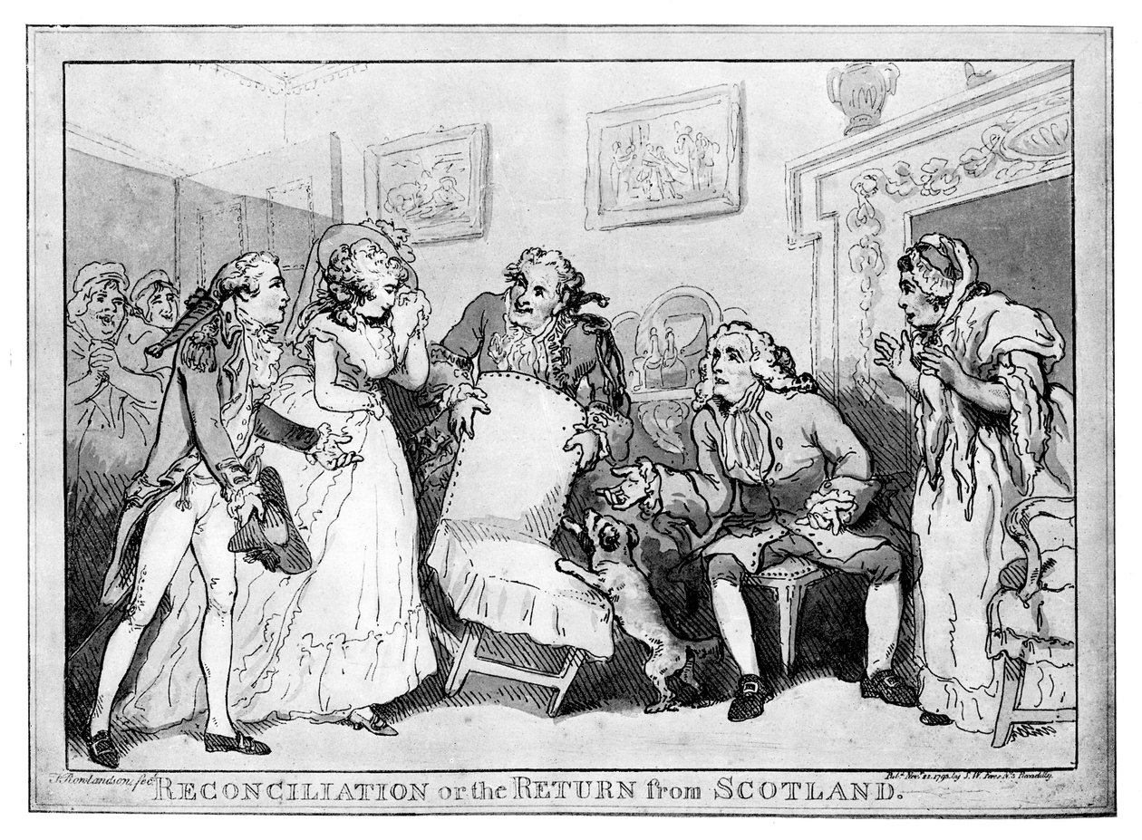 Sovinto tai paluu Skotlannista, 1700-luvun loppu tekijältä Unbekannt