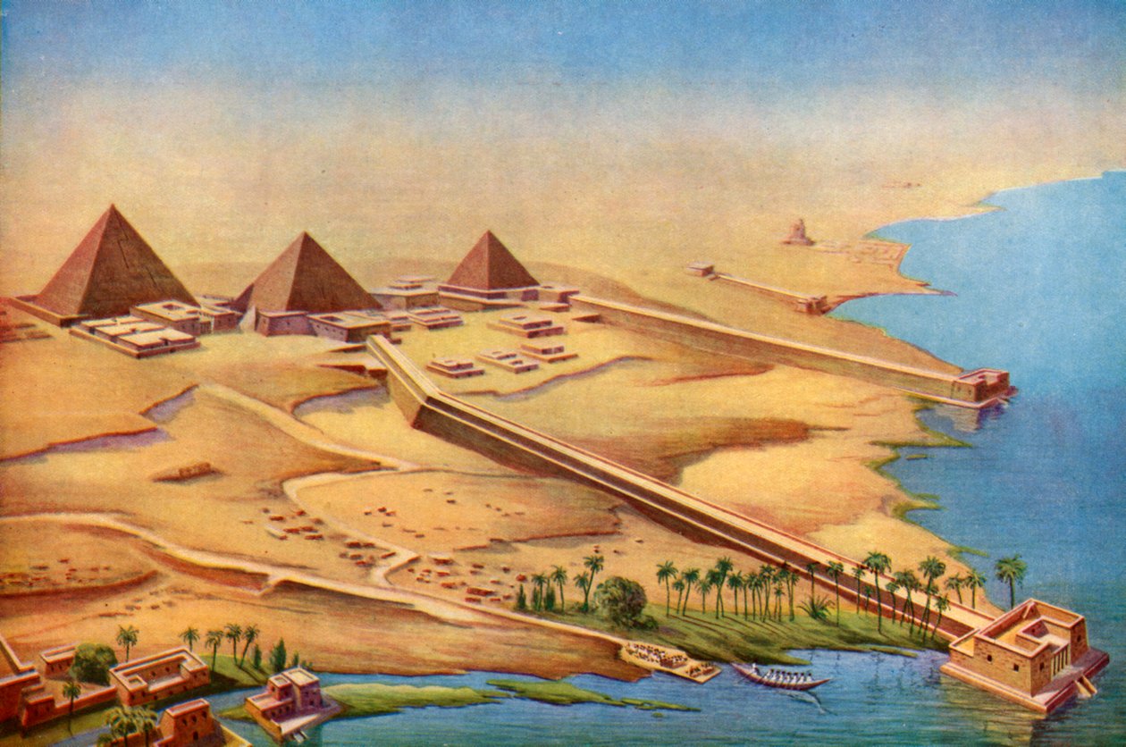 Abusirin kolmen pyramidin jälleenrakentaminen temppeleineen ja lähestymistavoineen, 1933-1934 tekijältä Unbekannt