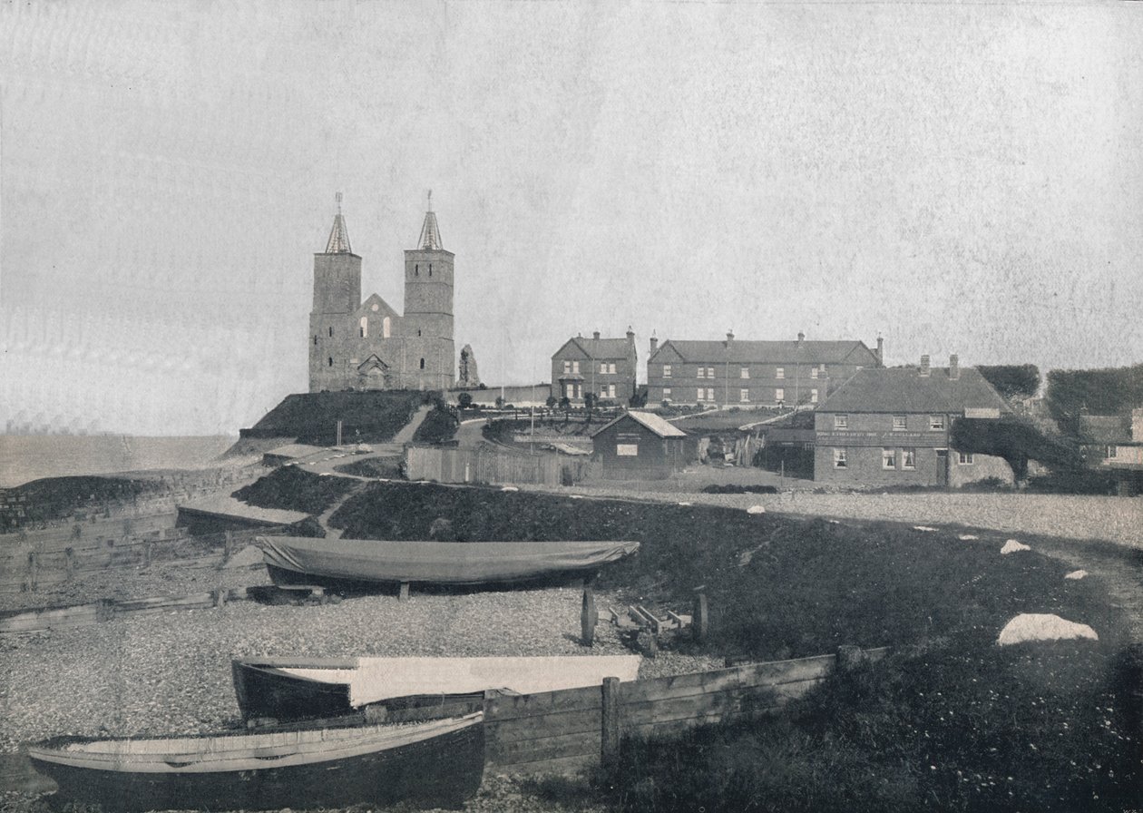 Reculver - Kylä ja Reculverin tornit, 1895 tekijältä Unbekannt