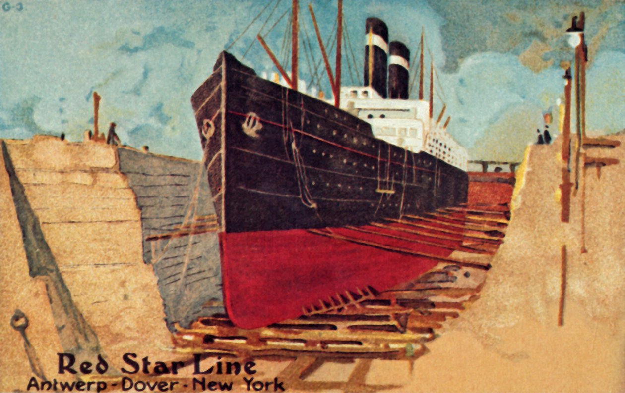 Red Star liner kuivatelakalla korjattavaksi, c1905. tekijältä Unbekannt
