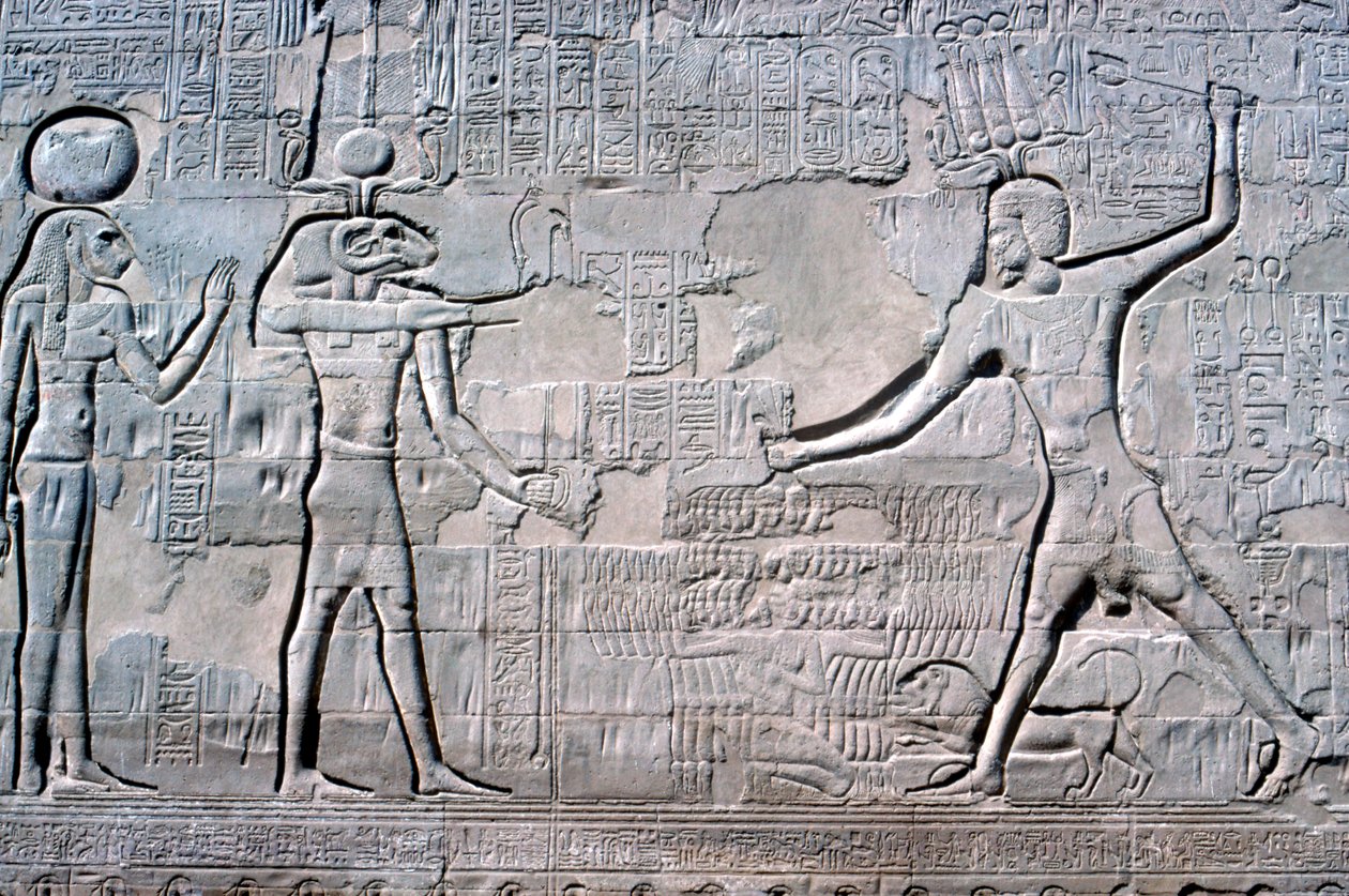 Faraon helpotus ennen Kum & Sekhmetiä, Khnumin temppeli, Ptolemaios ja roomalainen aika tekijältä Unbekannt
