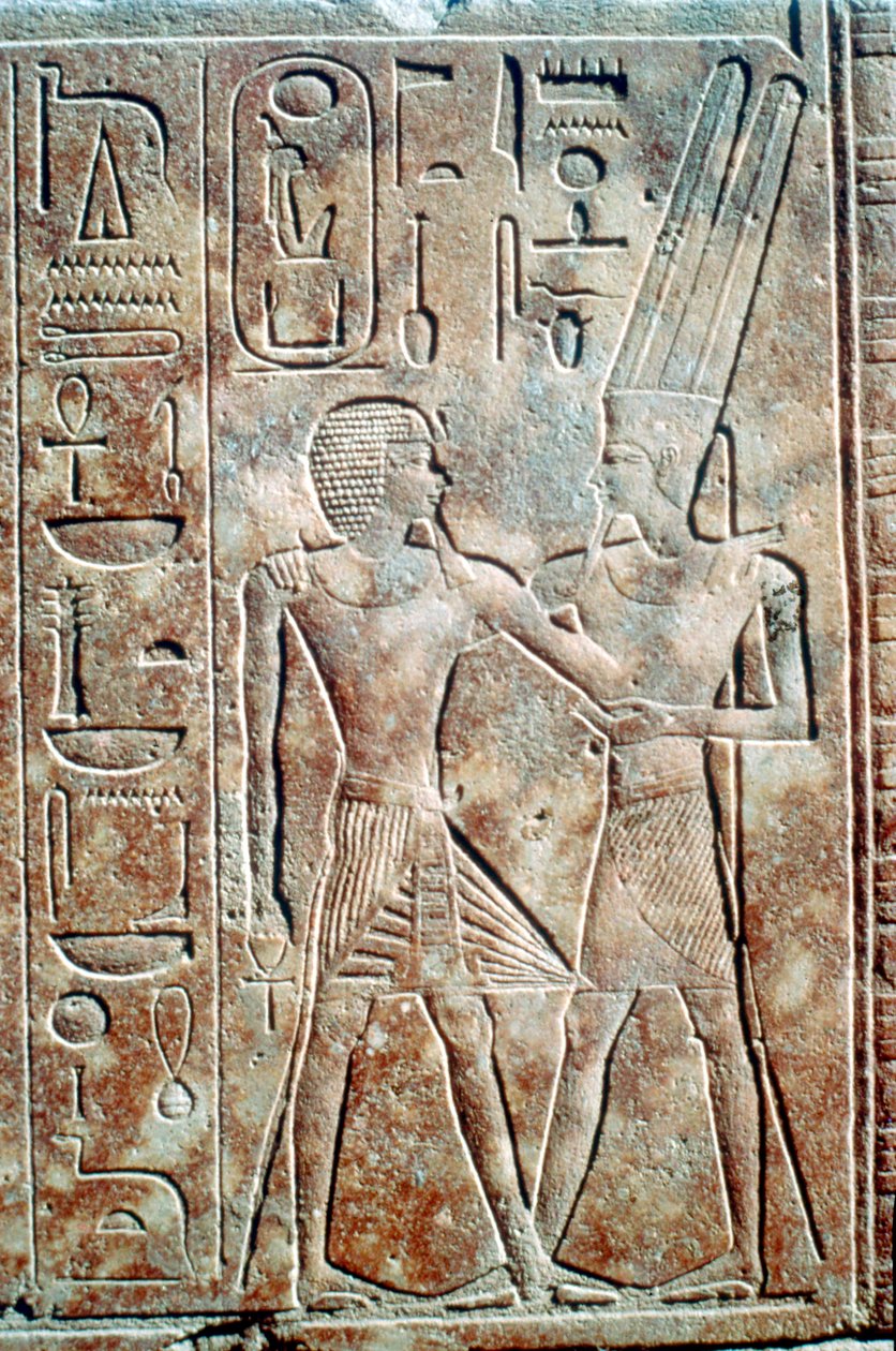 Kuningatar Hatshepsutin kohokuvio miespuvussa, Amunin temppeli, Karnak, Egypti, 1500 eaa. tekijältä Unbekannt