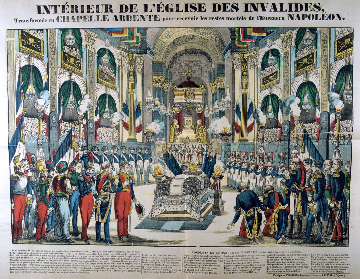Napoleon I:n jäännökset tuodaan Les Invalidesiin Pariisiin, 15. joulukuuta 1840, 1800-luku tekijältä Unbekannt
