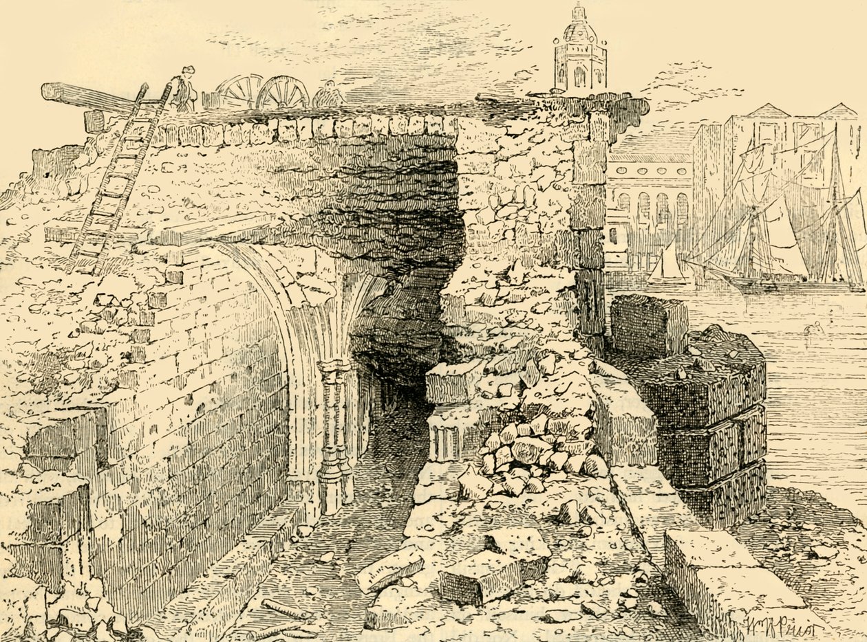 Pyhän Thomasin kappelin rauniot, Old London Bridge, n. 1872. tekijältä Unbekannt