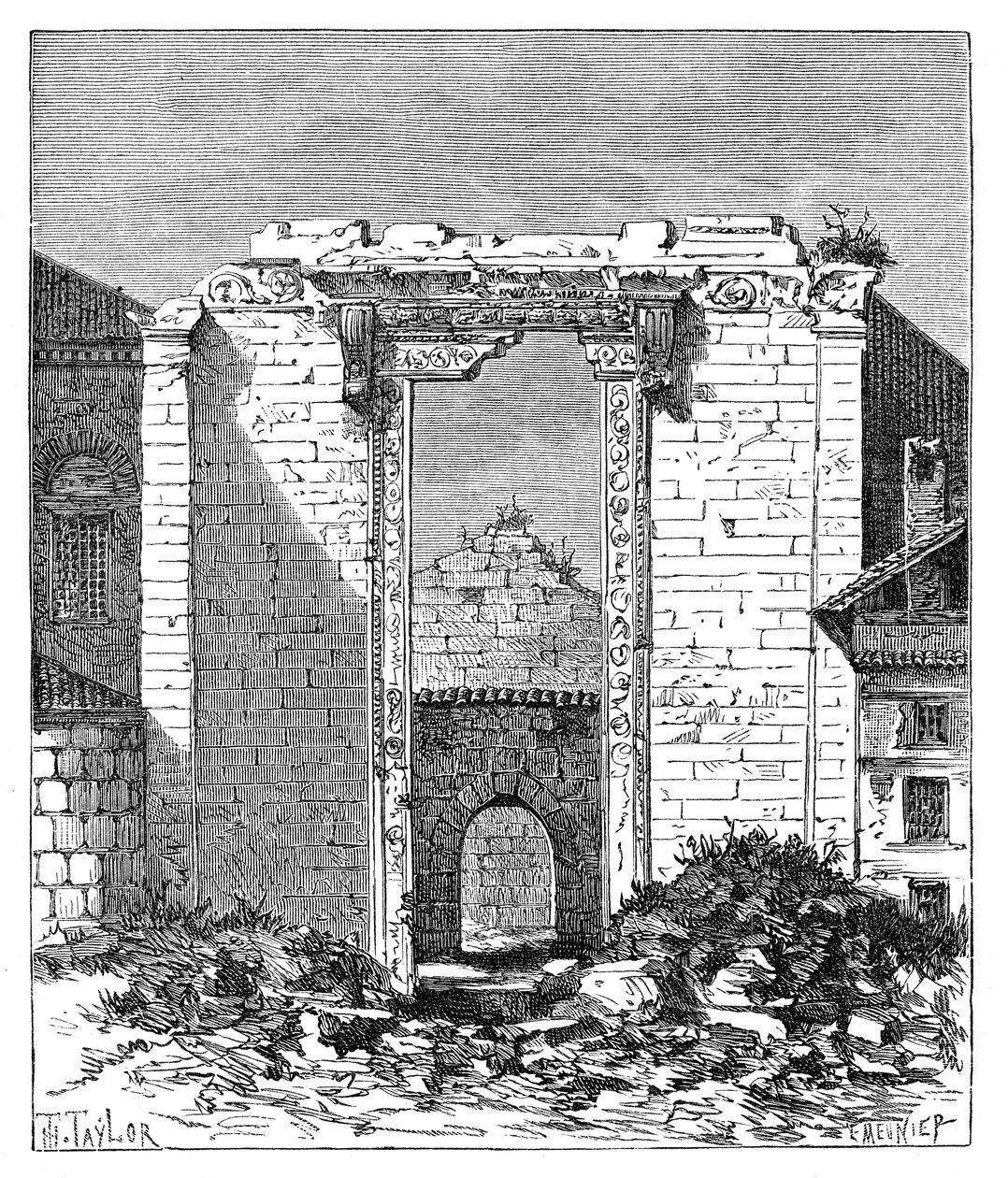 Augustuksen ja Rooman temppelin rauniot, Ancyra Ankara, Turkki, 1895 tekijältä Unbekannt