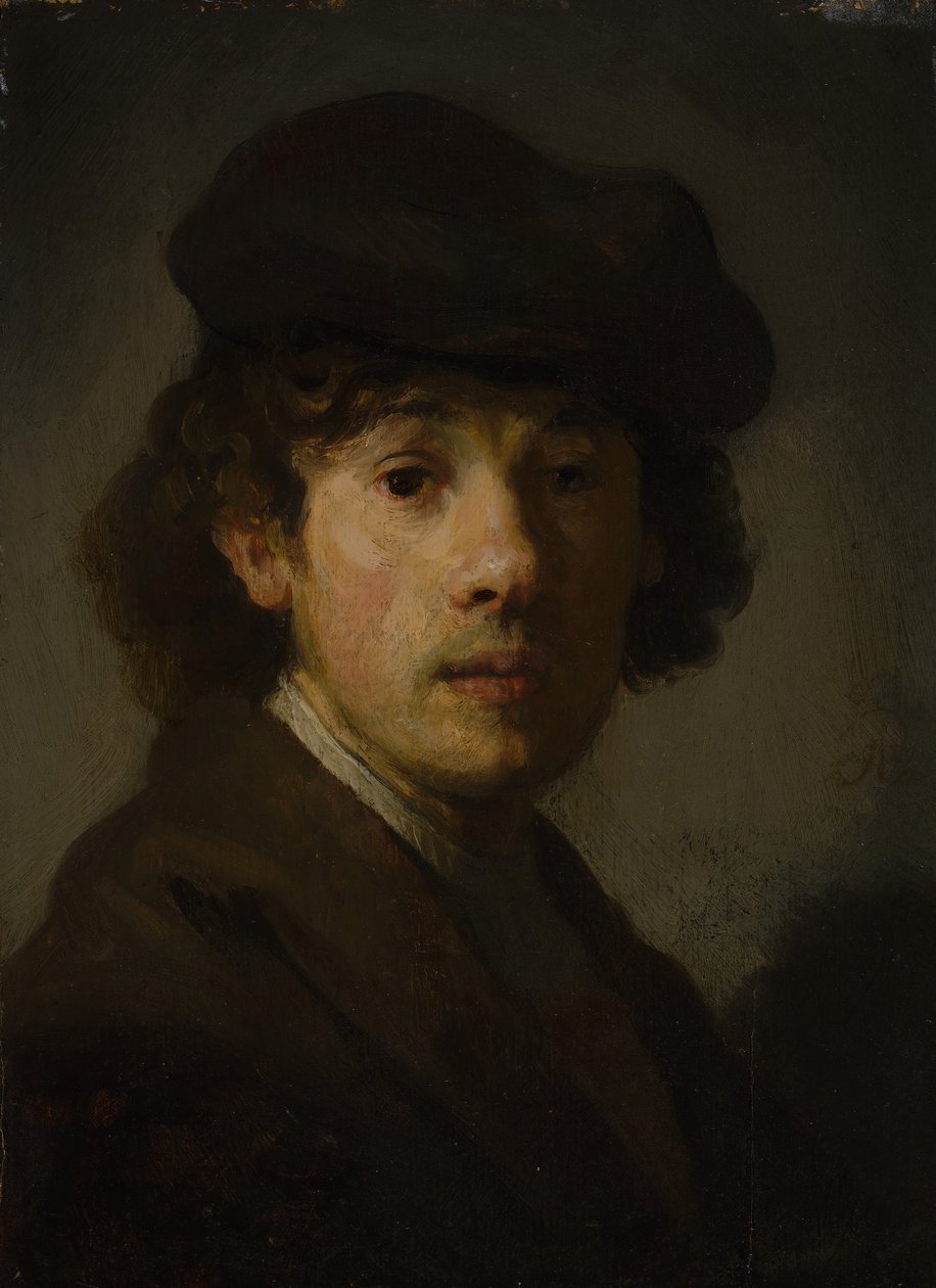 Rembrandt 1606-1669 nuorena miehenä. tekijältä Unbekannt