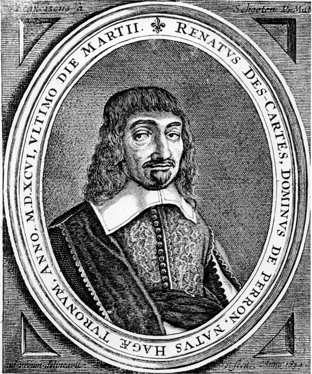 Rene Descartes, ranskalainen filosofi ja matemaatikko, 1672 tekijältä Unbekannt