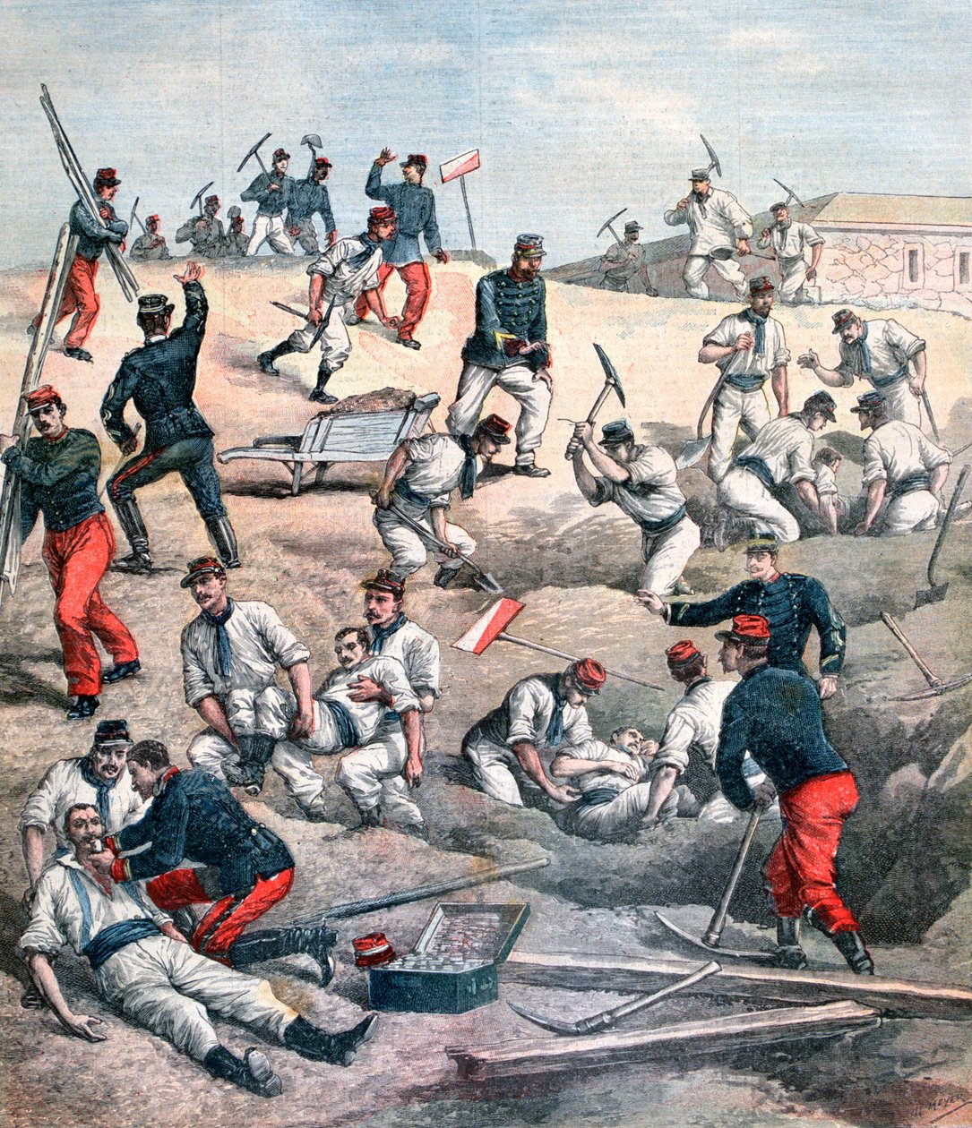 Uhrien pelastus Aubervilliersin linnakkeessa, 1892. tekijältä Unbekannt