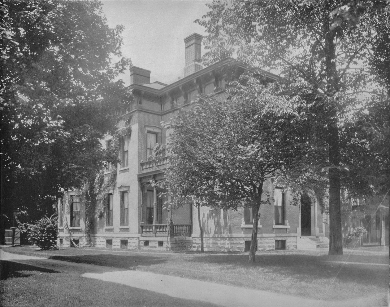 Entisen presidentin Harrisonin asuinpaikka, Indianapolis, Indiana, n. 1897. tekijältä Unbekannt