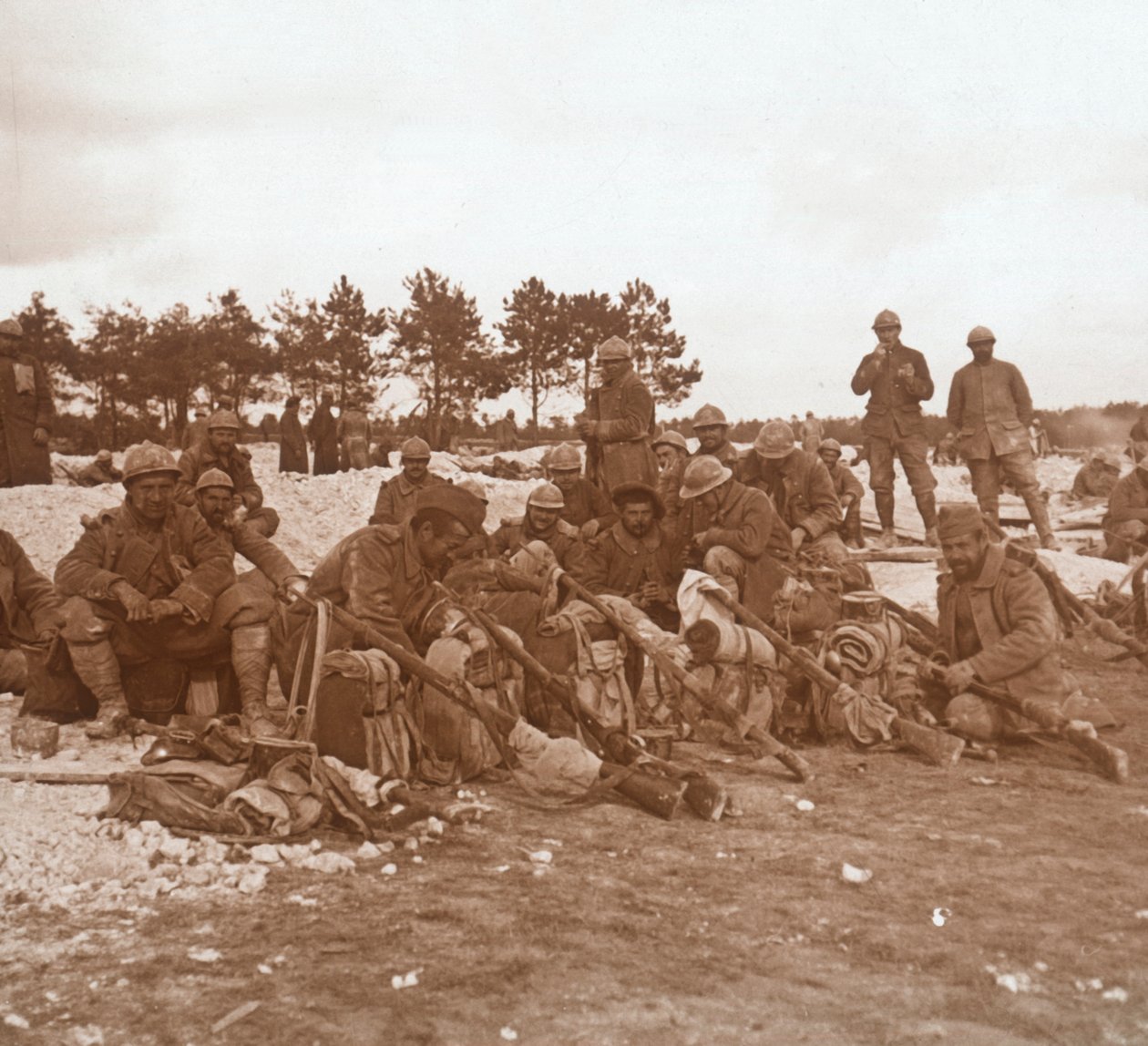 Lepopysäkki, Champagne, Pohjois-Ranska, c1914-c1918 tekijältä Unbekannt