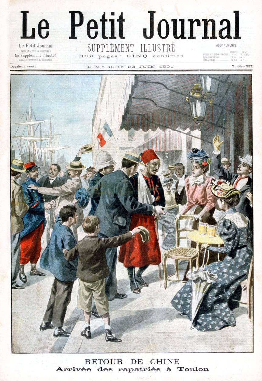 Paluu Kiinasta, kotiutetun saapuminen, Toulon, 1901 tekijältä Unbekannt