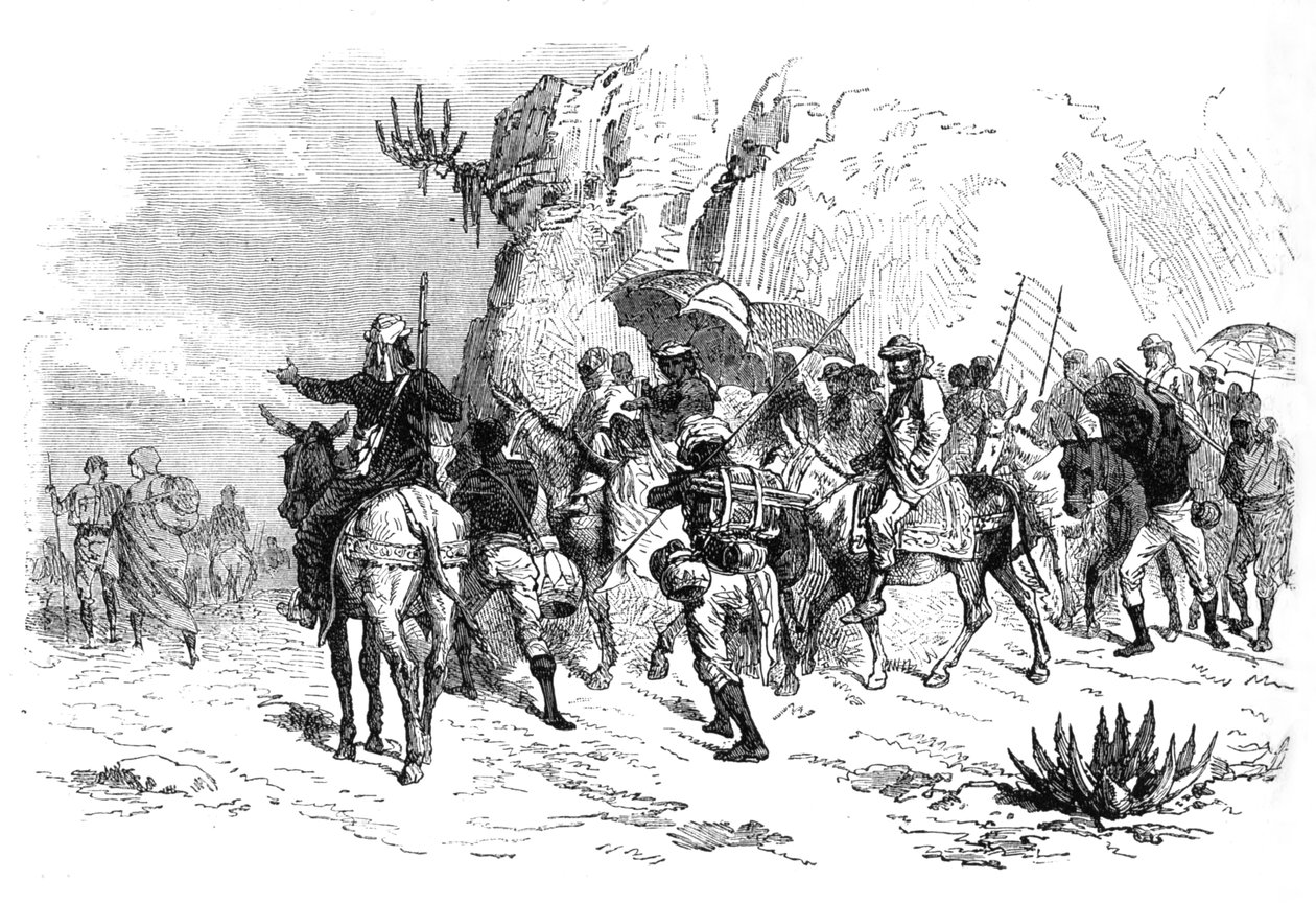 Abessinian vankien paluu, n. 1880 tekijältä Unbekannt