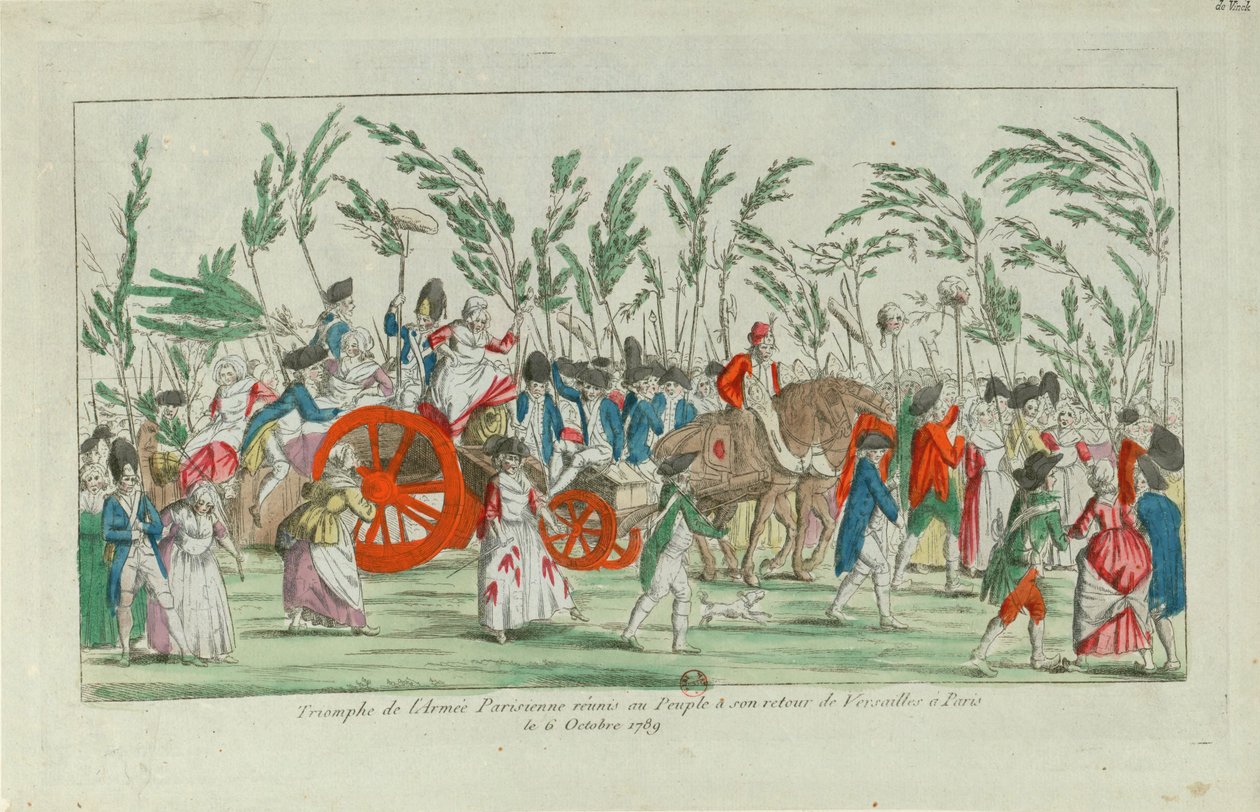 Paluu kotiin lokakuun marssilta Versaillesiin, 1789, 1789. tekijältä Unbekannt
