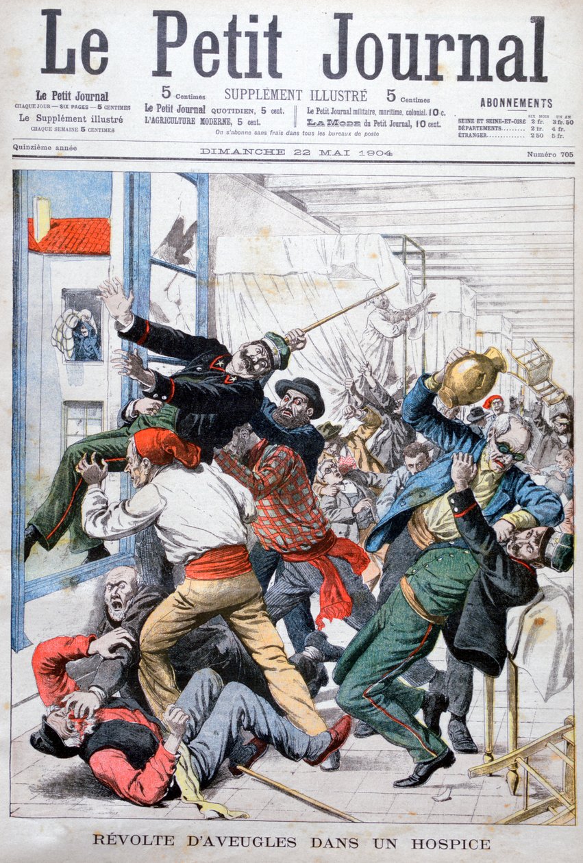 Sokeiden miesten kapina sairaalassa, Ranska, 1904 tekijältä Unbekannt