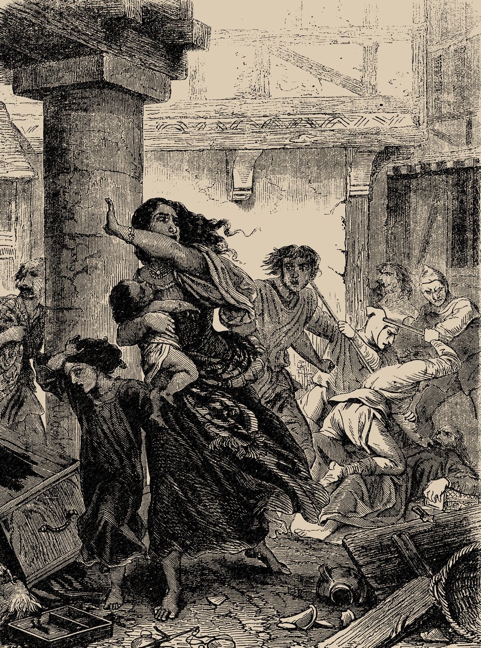 Rheinlandin juutalaisten verilöyly 1096, 1866. tekijältä Unbekannt