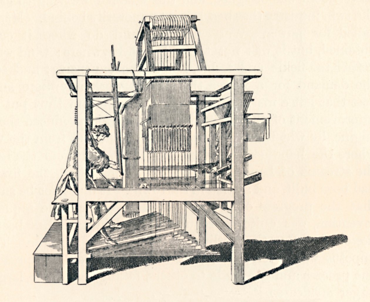 Ribbon Weaver hänen kangaspuussaan, 1747, 1904 tekijältä Unbekannt