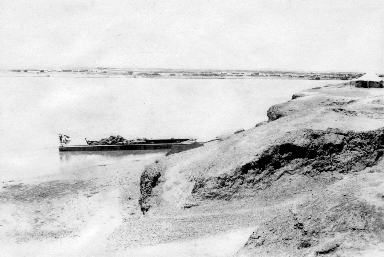 Tigris-joen oikea ranta ja Samarra, Mesopotamia, 1918 tekijältä Unbekannt