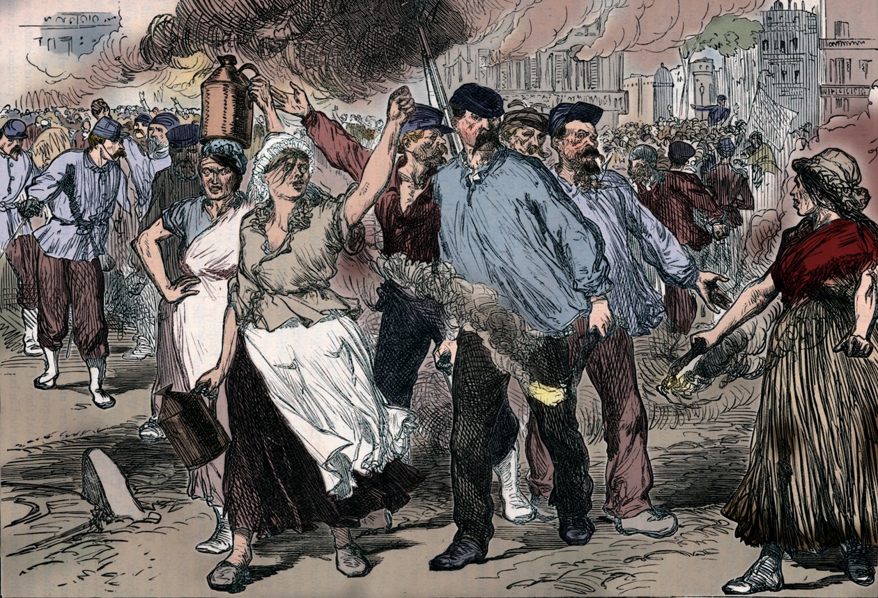 Mellakkaat ja petrolajat ampuivat julkisia rakennuksia Pariisissa Pariisin kommuunin aikana, 1871 1906 tekijältä Unbekannt