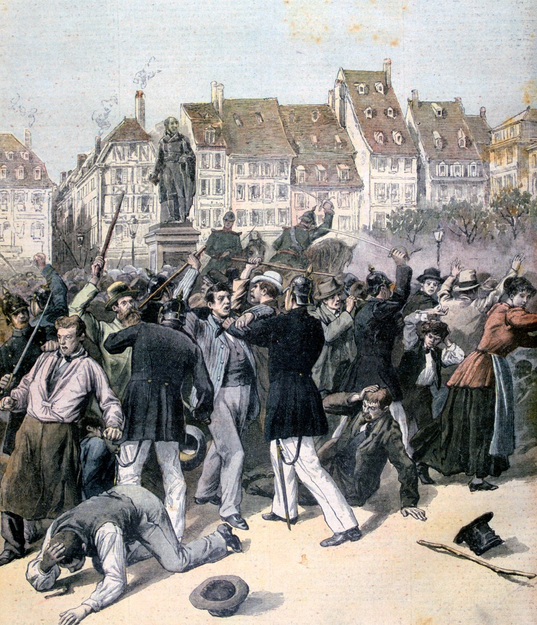 Mellakka Place Kléberissä, Strasbourgissa, 1893 tekijältä Unbekannt