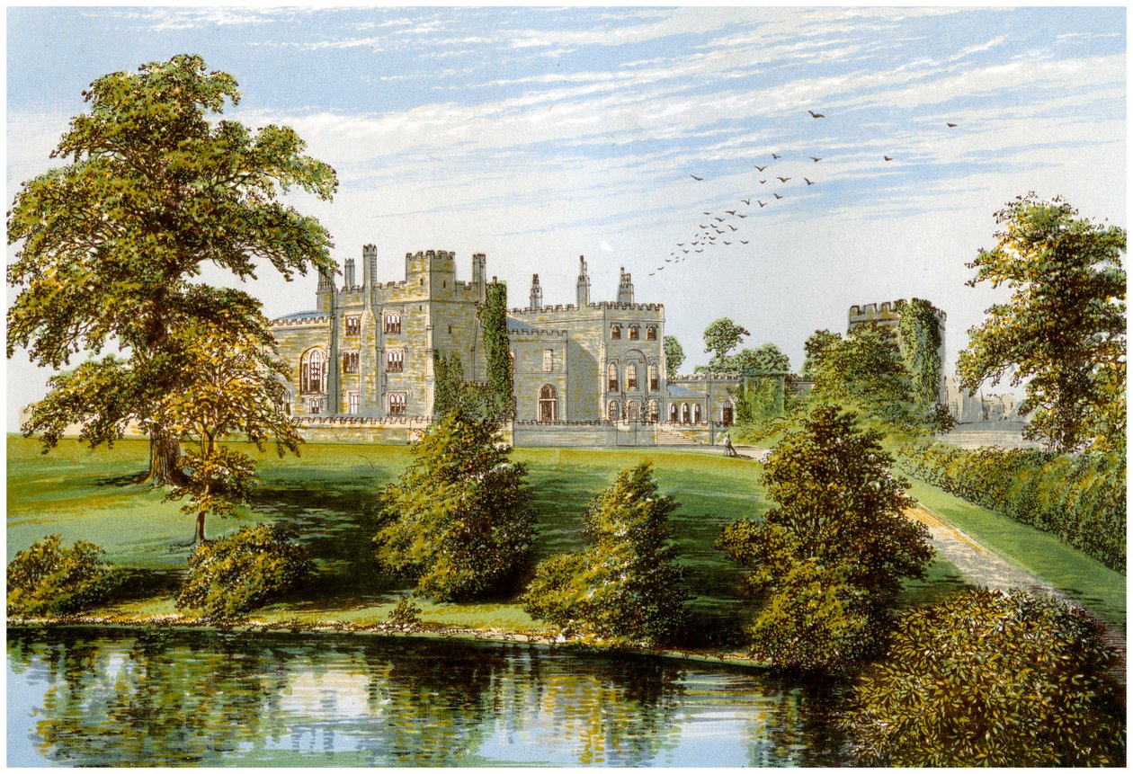 Ripley Castle, Yorkshire, Baronet Ingilbyn koti, vuodelta 1880 tekijältä Unbekannt