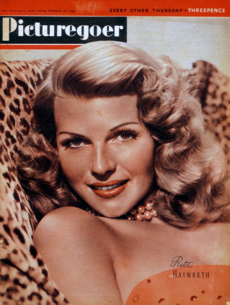 Rita Hayworth 1918-1987, yhdysvaltalainen näyttelijä, 1946 tekijältä Unbekannt