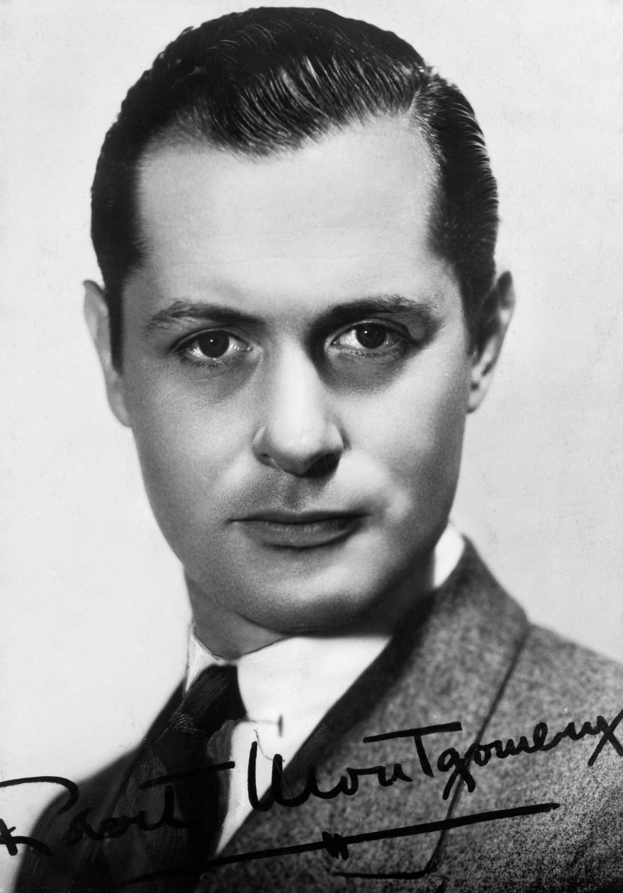 Robert Montgomery 1904-1981, yhdysvaltalainen näyttelijä ja ohjaaja, 1930-c1940. Signeerattu valokuva tekijältä Unbekannt