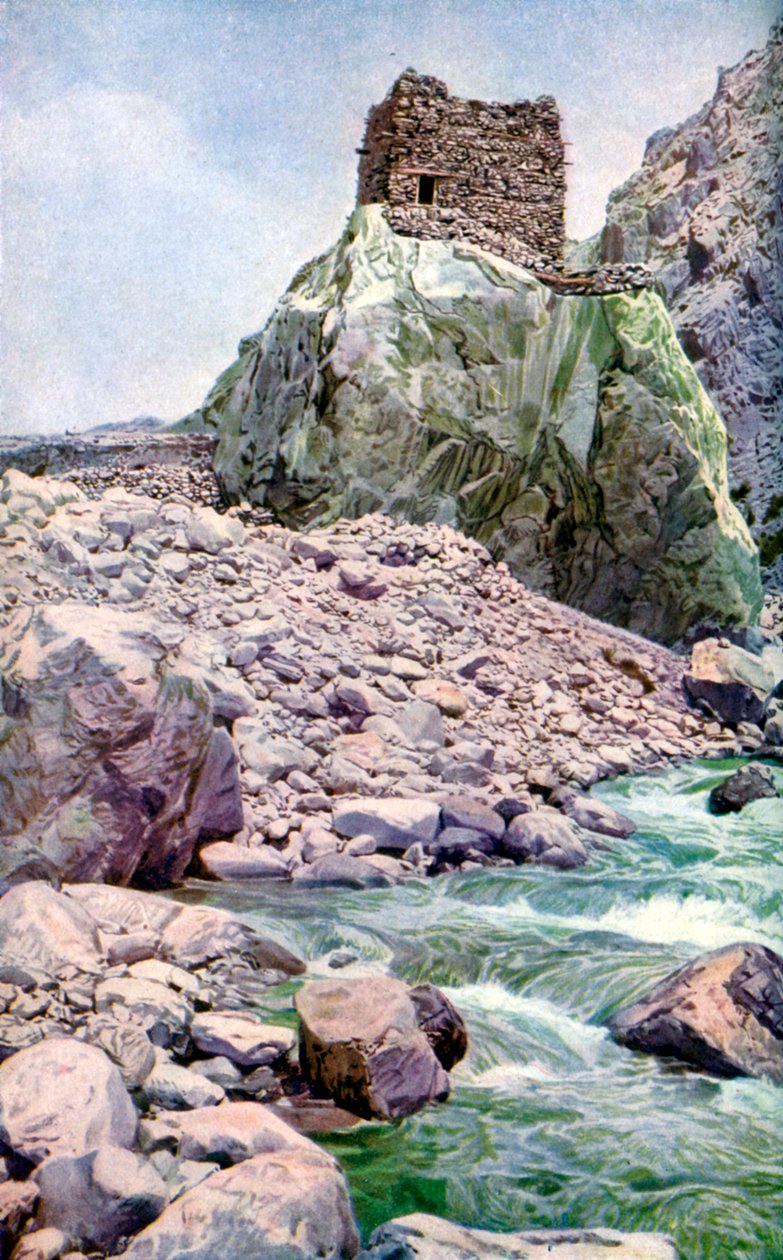 Kalliolinnoitus, Afganistanin raja, v1924 tekijältä Unbekannt