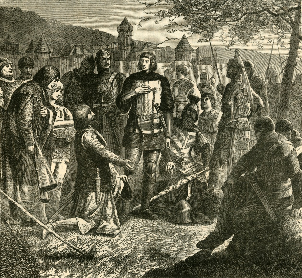 Habsburgilainen Rodolph sai tiedon valitustaan Saksan suvereeniksi 1273, 1890. tekijältä Unbekannt