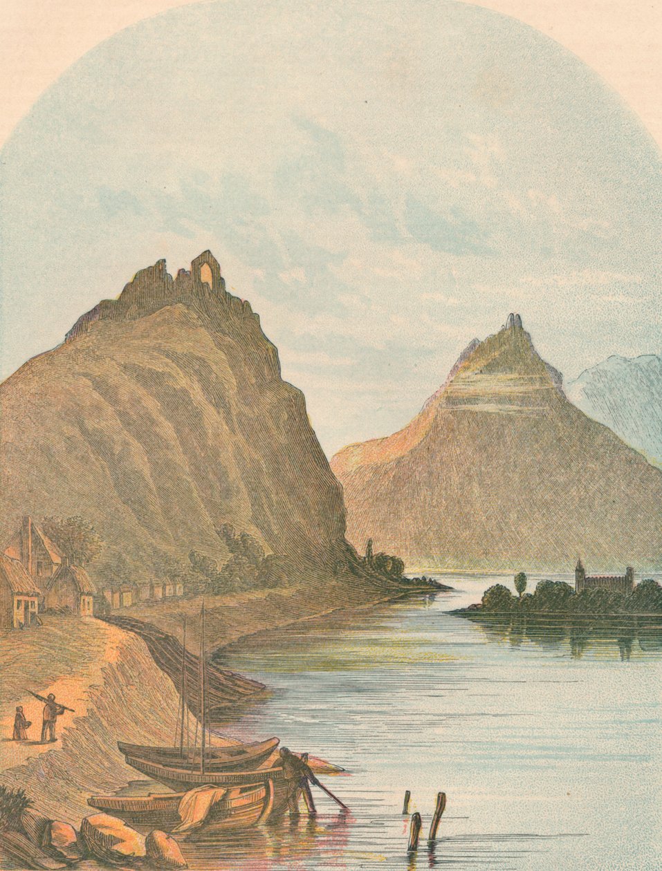 Rolandseck ja Kloster Nonnenwerth, 1864. tekijältä Unbekannt