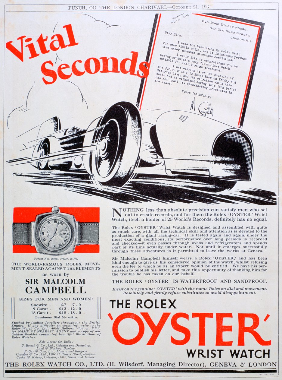 Rolex Oyster -rannekellomainos, 1931 tekijältä Unbekannt